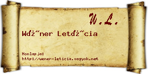 Wéner Letícia névjegykártya